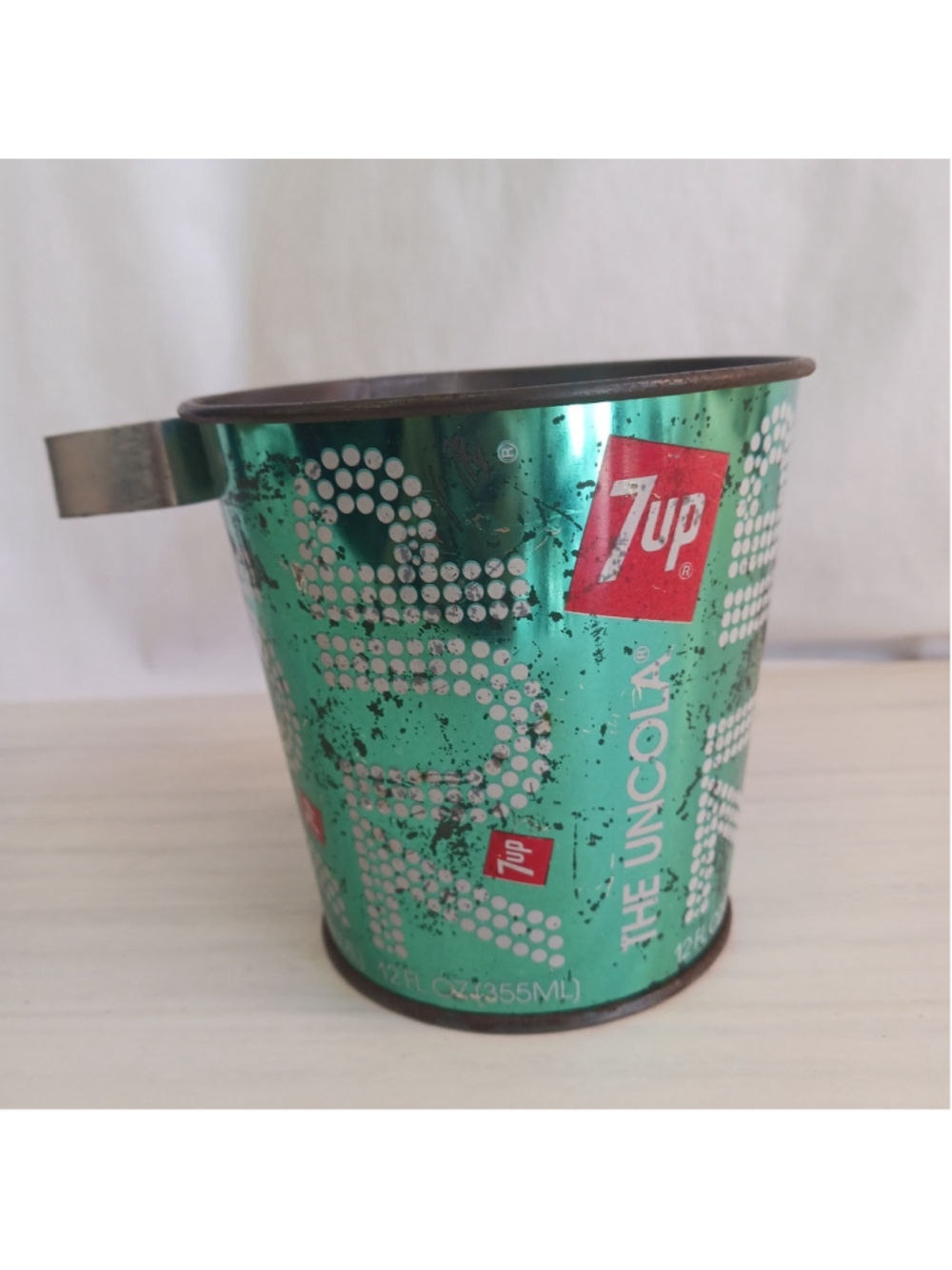 Vintage 1970s 7 Up Uncola Futura Dot Lawn Chair Ice Bucket Chic Wine Holder